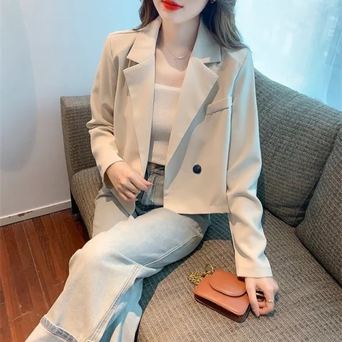 JK小西裝外套小個子短款學院風學生春秋季新款小西服上衣潮