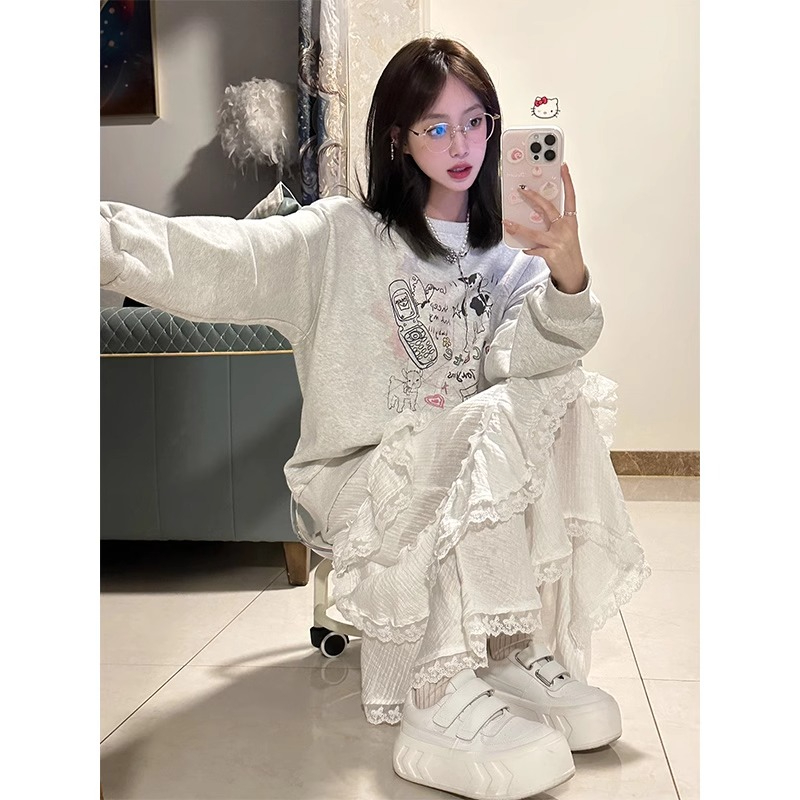 CVC棉麵食毛華棉複合/牛奶絲320克銀狐絨400克前 印花圓領衛衣女