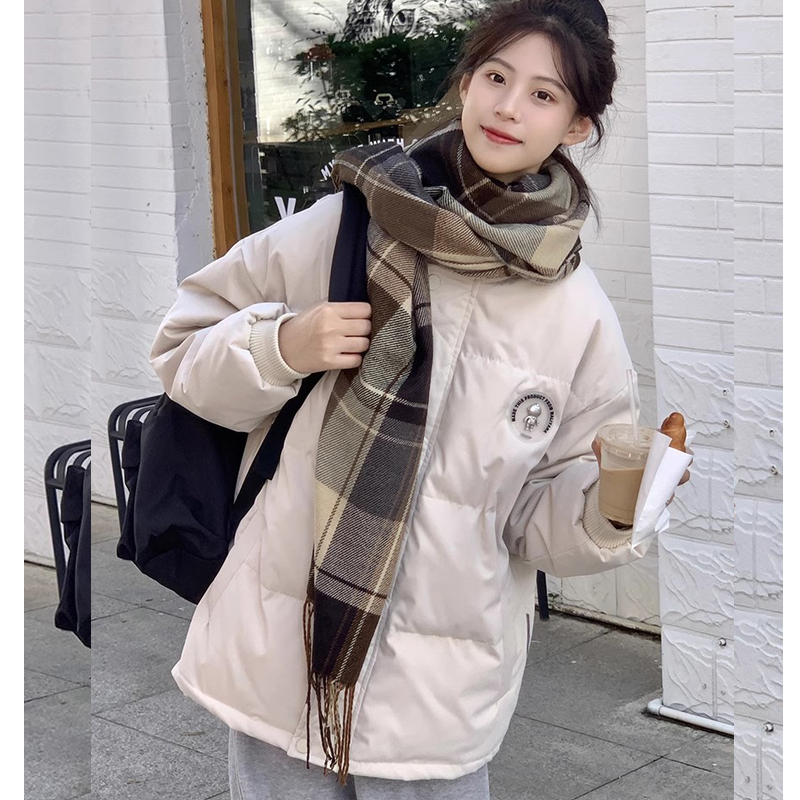 2023 winter new Korean style down cotton jacket for women loose casual hooded ins style bread jacket