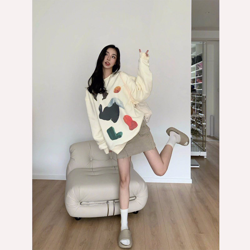2023年新款寬鬆學生裝 秋裝薄款衛衣女大碼 後包領 拉肩線 M-XXXL
