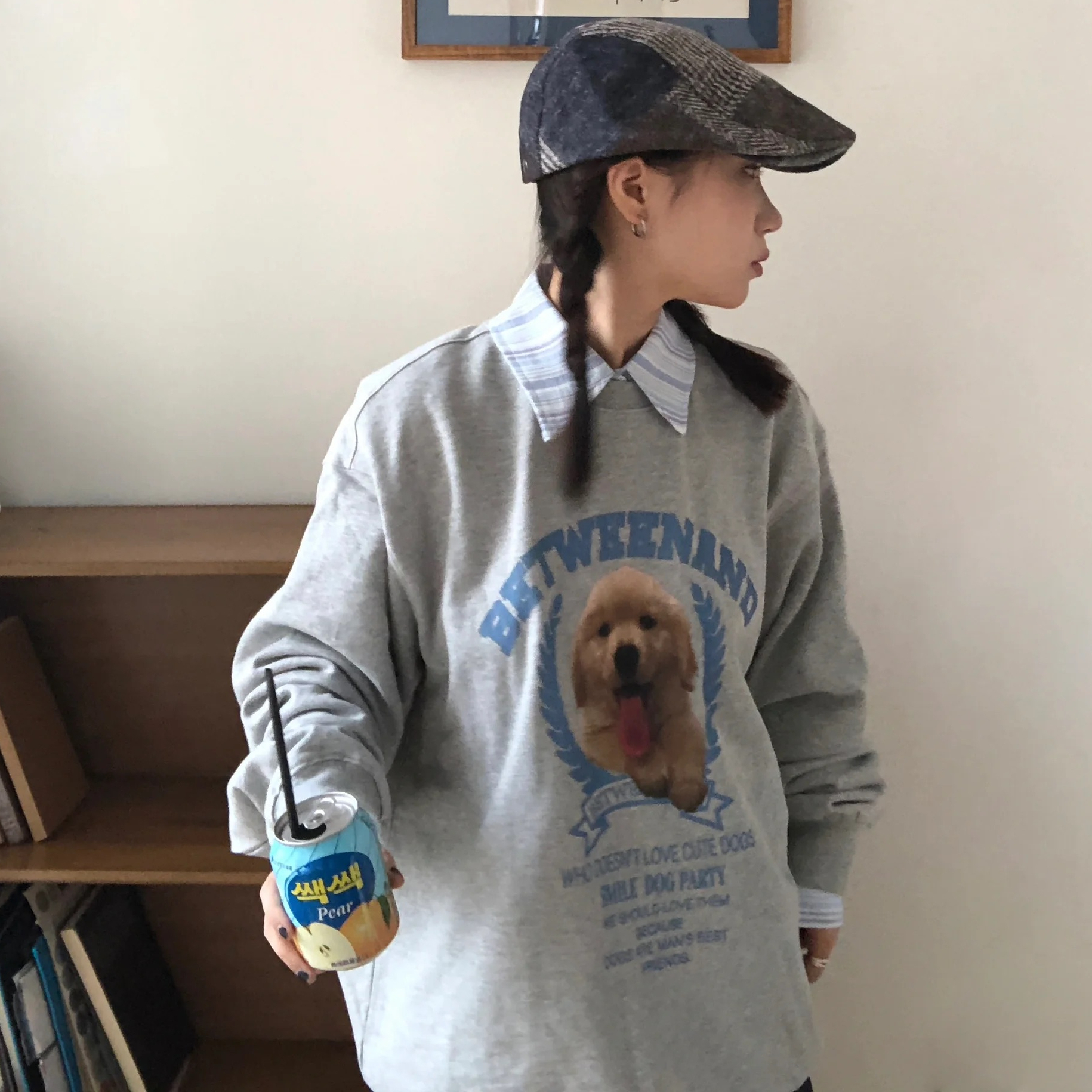 Anti-cotton Chinese cotton composite milk silk 300g/silver fox velvet 400g round neck sweatshirt for women