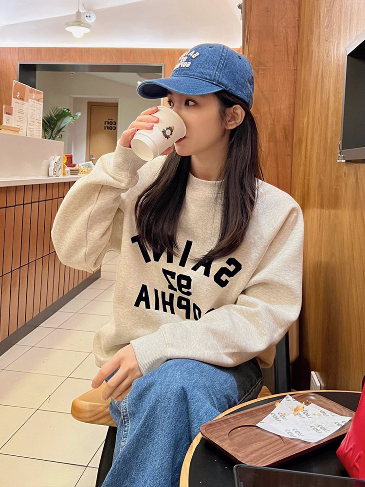 2023新款寬鬆秋裝薄款衛衣女大碼 後包領 拉肩線 M-XXXL