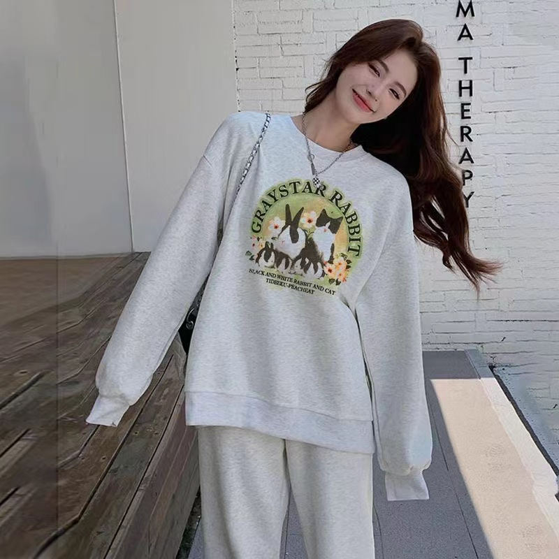 Suit women's loose casual fashion sweatshirt long-sleeved trousers sportswear 2023 spring and autumn young trendy two-piece set