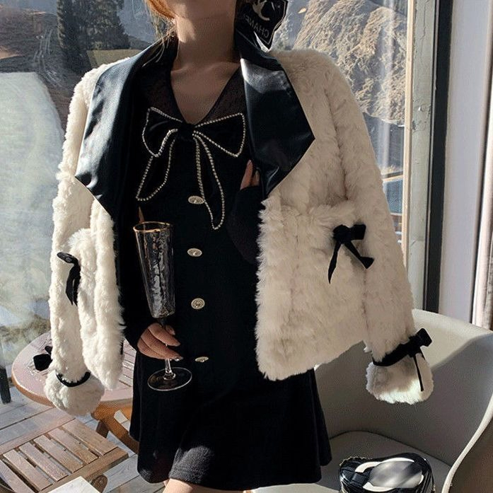 New Xiaoxiangfeng imitation rabbit fur coat for women autumn and winter short lamb hair Korean style fur one-piece plush coat