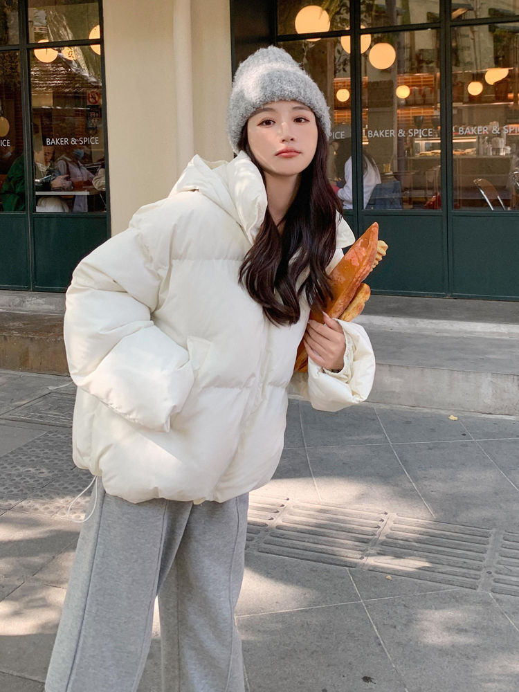 Korean style gentle short down jacket for women small and loose new style thickened puffer jacket cotton