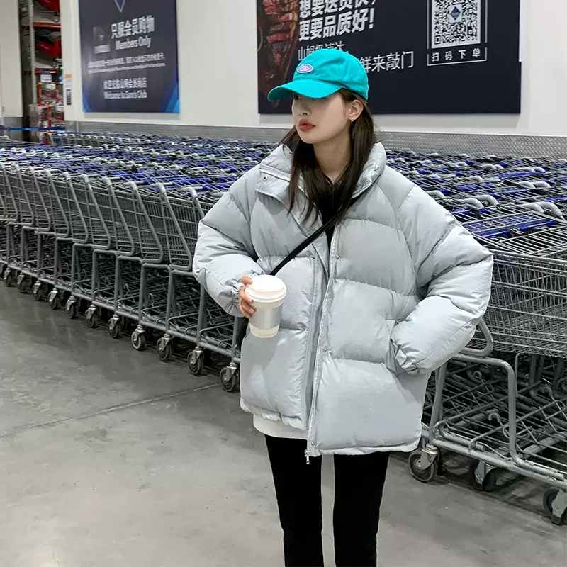2023 winter new style thickened cotton coat loose short bread coat college style cotton coat for women