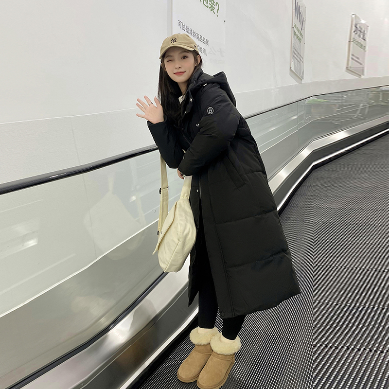 Real shot of oversize down jacket winter coat mid-length bread coat 2023 new Korean style bf cotton coat for women