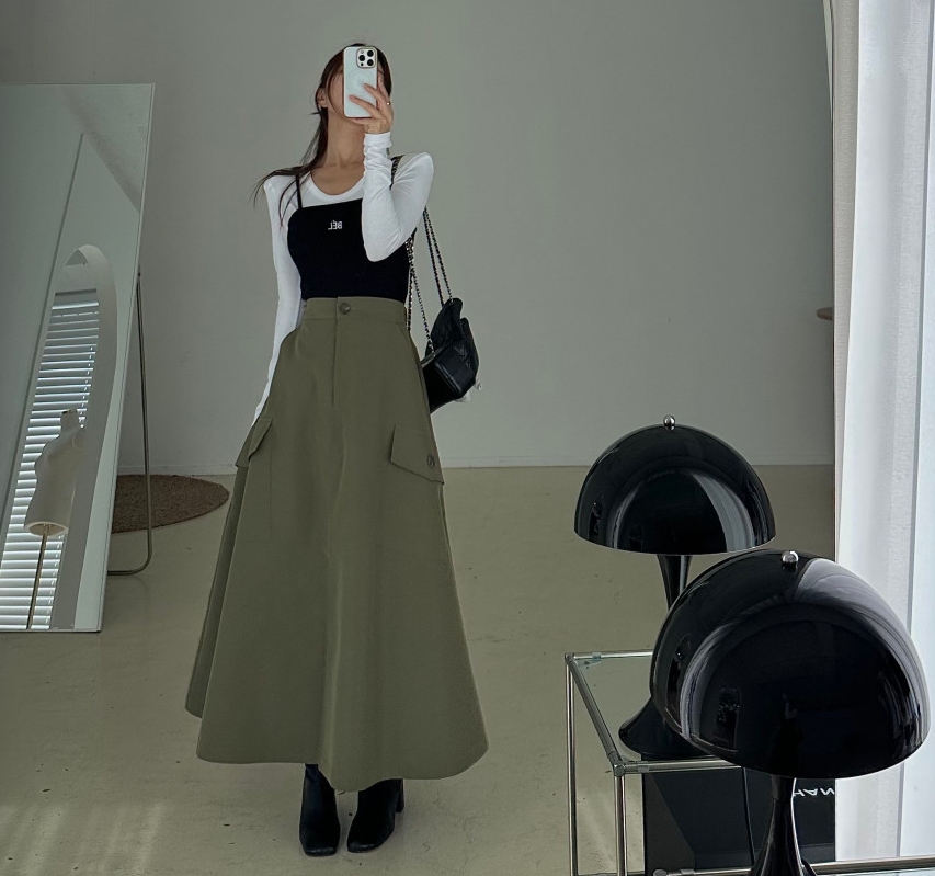 A-line long skirt