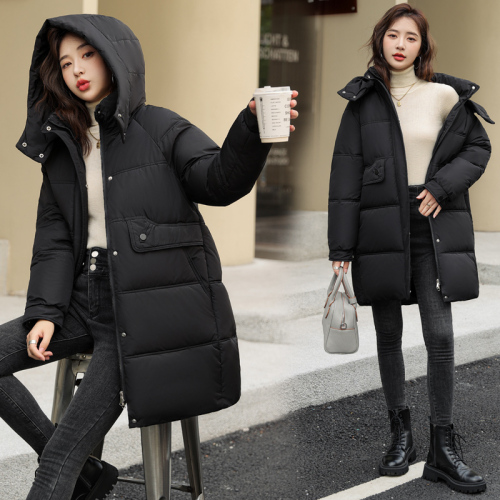 Real shot of oversize bread coat, down cotton coat, women's winter coat, mid-length thick cotton coat,  new style