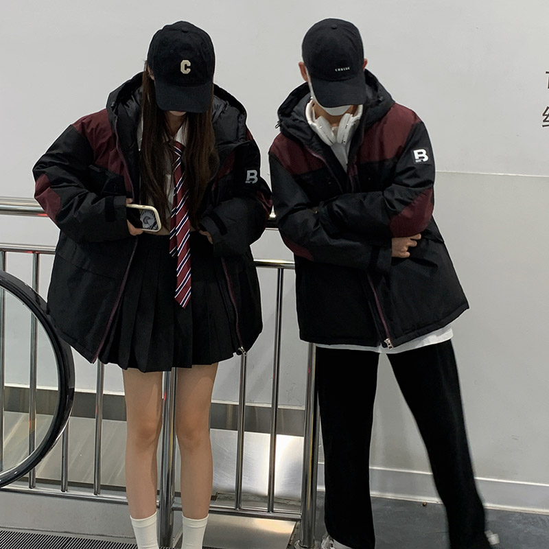 情侶戶外運動羽絨服女裝2023冬季新款男女短款工裝棉服外套棉衣潮