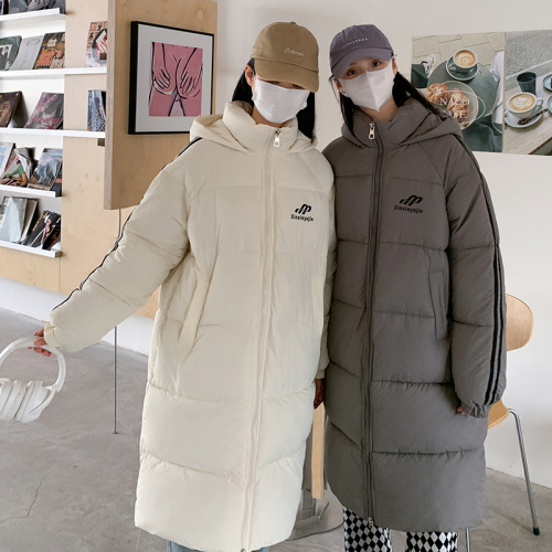 Real shot of down jacket women's mid-length  winter new Korean style bf loose thickened cotton coat ins coat cotton coat