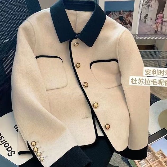 Xiaoxiangfeng woolen short coat for women 2023 autumn and winter new style high-end fashionable lady cardigan top