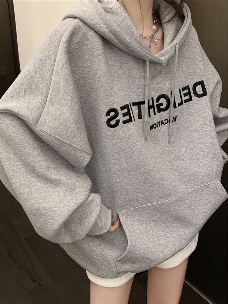 V official photo fleece 250g / David's hooded autumn and winter sweatshirt for women plus fleece