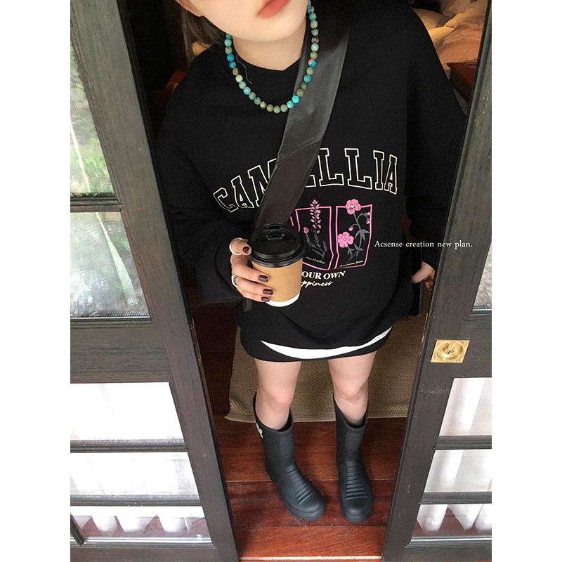 2023年寬鬆休閒女裝 秋裝薄款衛衣女大碼 後包領 拉肩線 M-XXXL