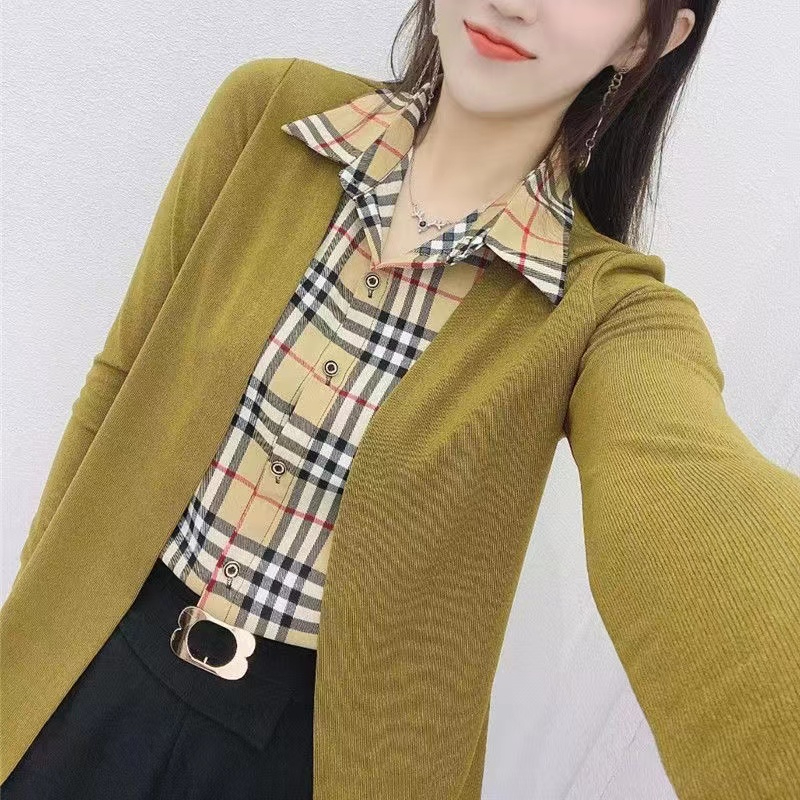 Autumn clothing 2023 new Korean fashion fake two-piece long-sleeved shirts women's long-sleeved shirts fashionable tops