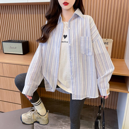 First real shot of the original quality 100 pure cotton extra large size 300 pounds spring and autumn thin long-sleeved shirt for women