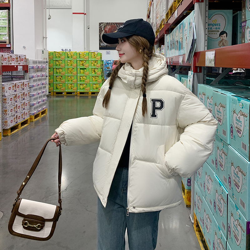 2023 New Winter College Style Bread Cotton Clothes Women's Short Korean Style Loose Cotton Jackets Hooded Student Cotton Clothes