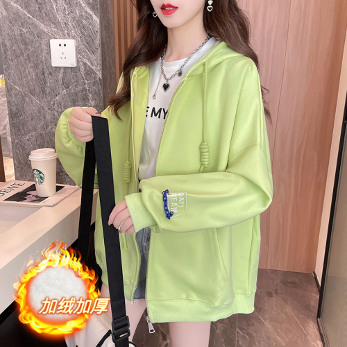 First real shot of pure cotton Chinese cotton composite silver fox velvet | back collar | mid-length sweatshirt jacket for women