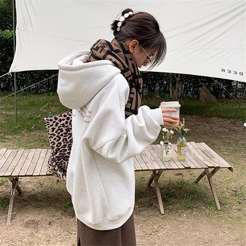 Anti-cotton Chinese cotton composite milk silk 300g/silver fox velvet 400g hooded sweatshirt for women