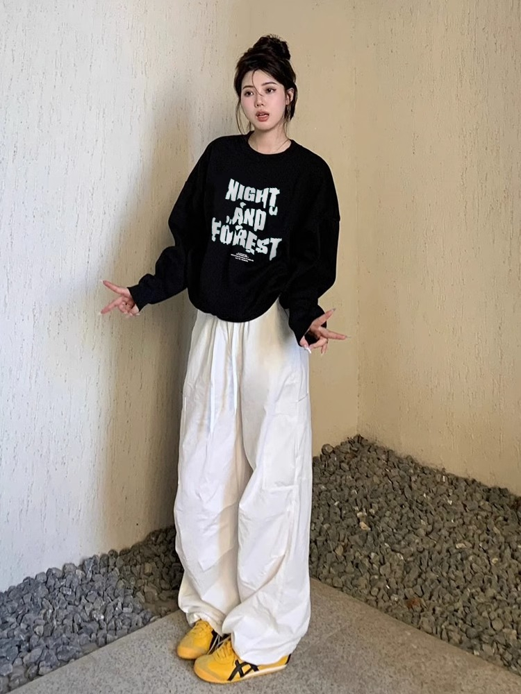 Anti-cotton Chinese cotton composite milk silk 300g/silver fox velvet 400g round neck sweatshirt for women