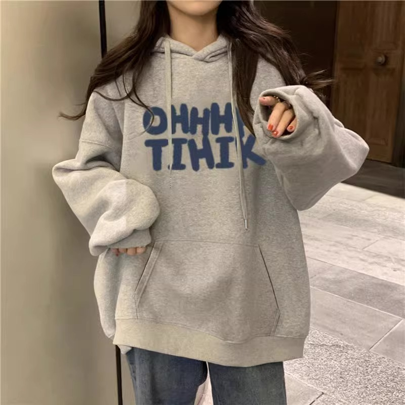 Anti-cotton Chinese cotton composite milk silk 300g/silver fox velvet 400g hooded sweatshirt for women