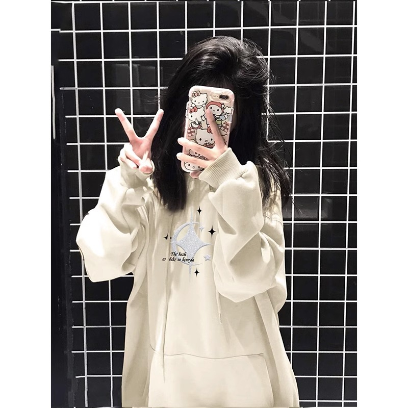 Anti-cotton Chinese cotton composite milk silk 300g/silver fox velvet 400g hooded sweatshirt for women