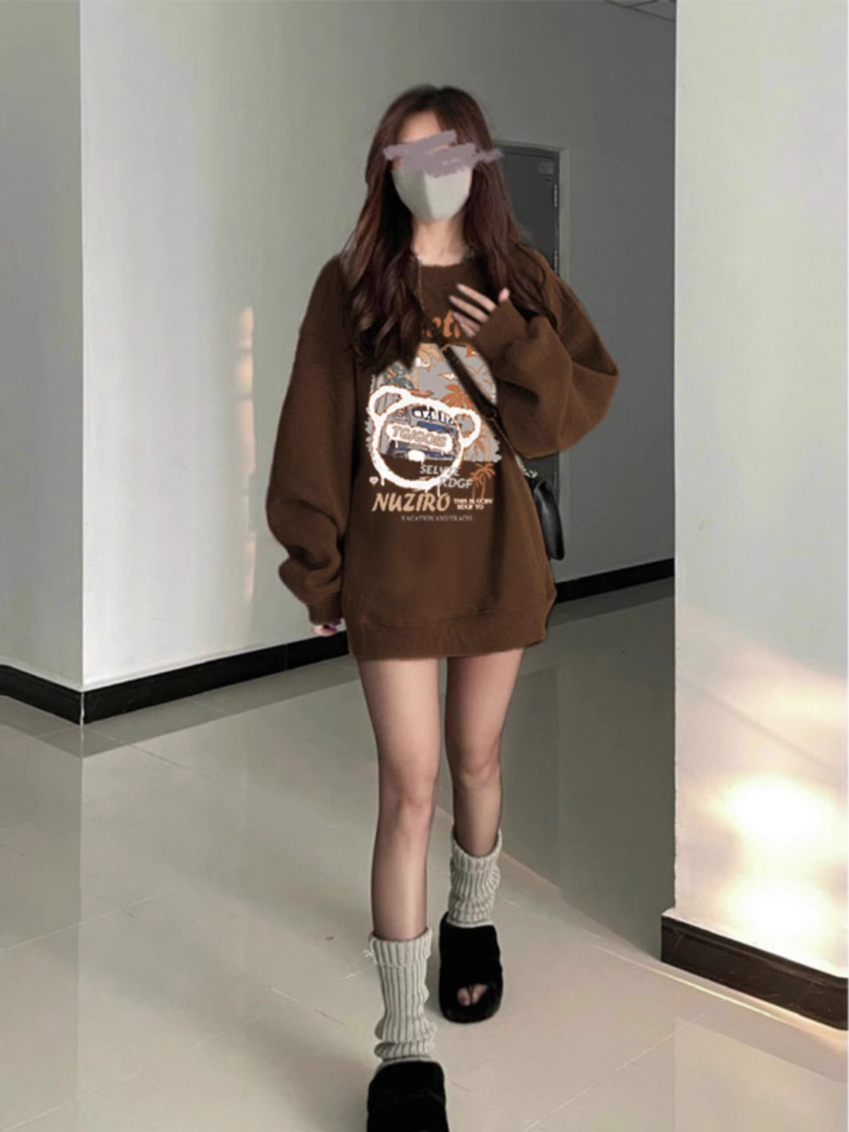Anti-cotton Chinese cotton composite milk silk 300g/silver fox velvet 400g round neck sweatshirt for women