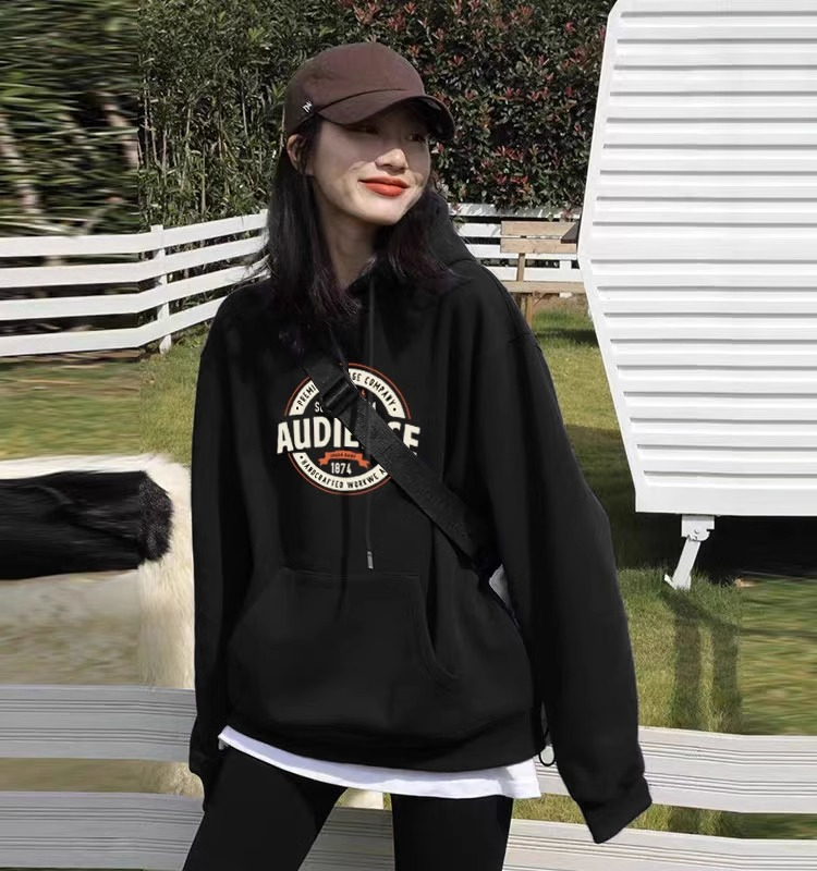 Anti-cotton Chinese cotton composite milk silk 300g/silver fox velvet 400g hooded sweatshirt for women