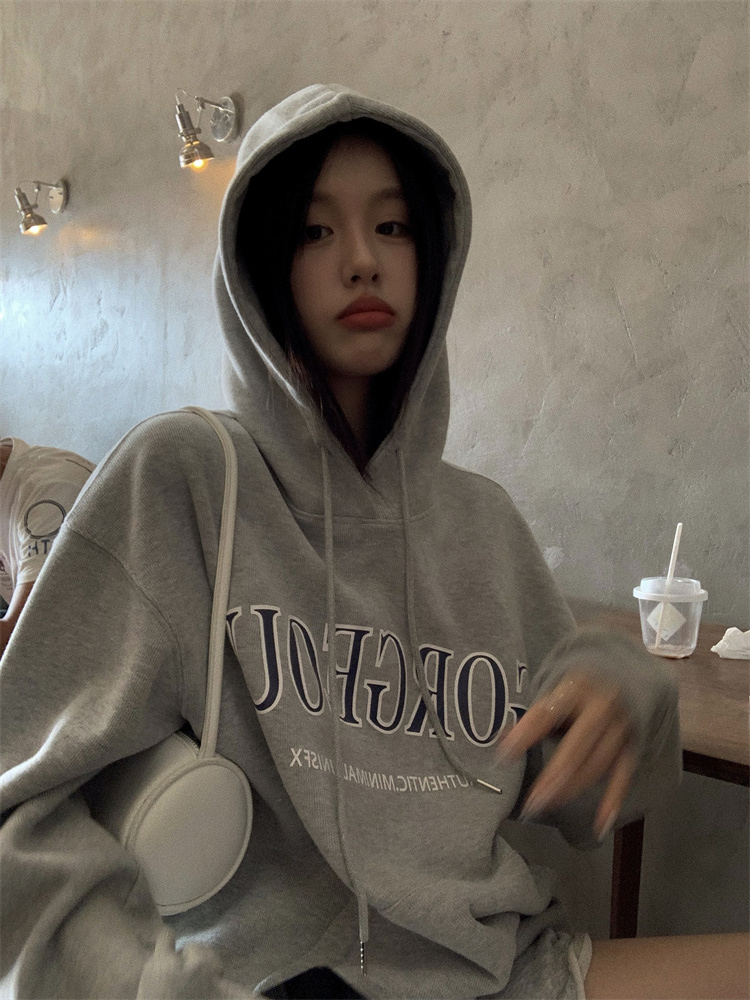 250g plus fleece / hooded sweatshirt for women autumn and winter sweatshirt with fleece