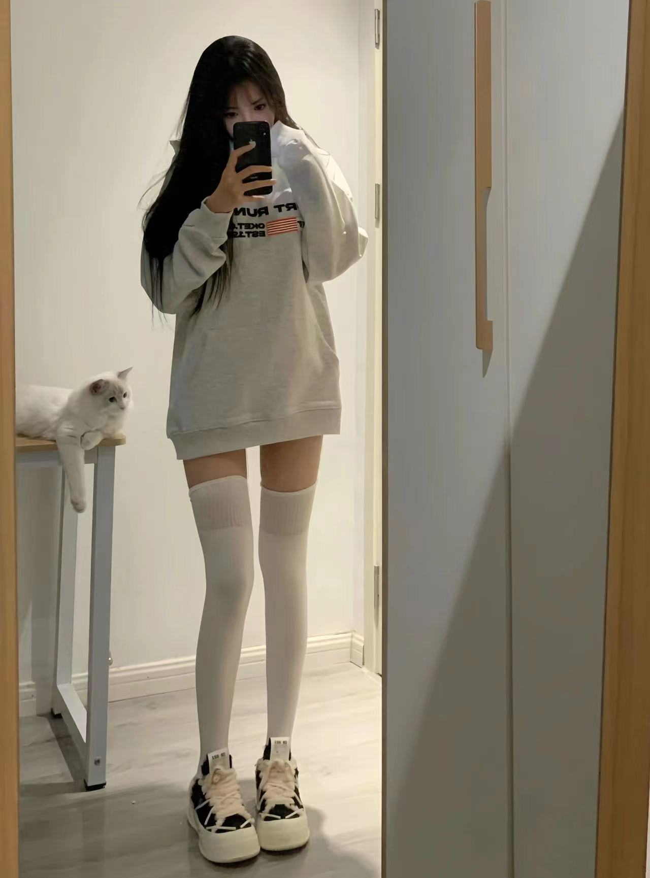 Anti-cotton Chinese cotton composite milk silk 300g/silver fox velvet 400g hooded sweatshirt for women