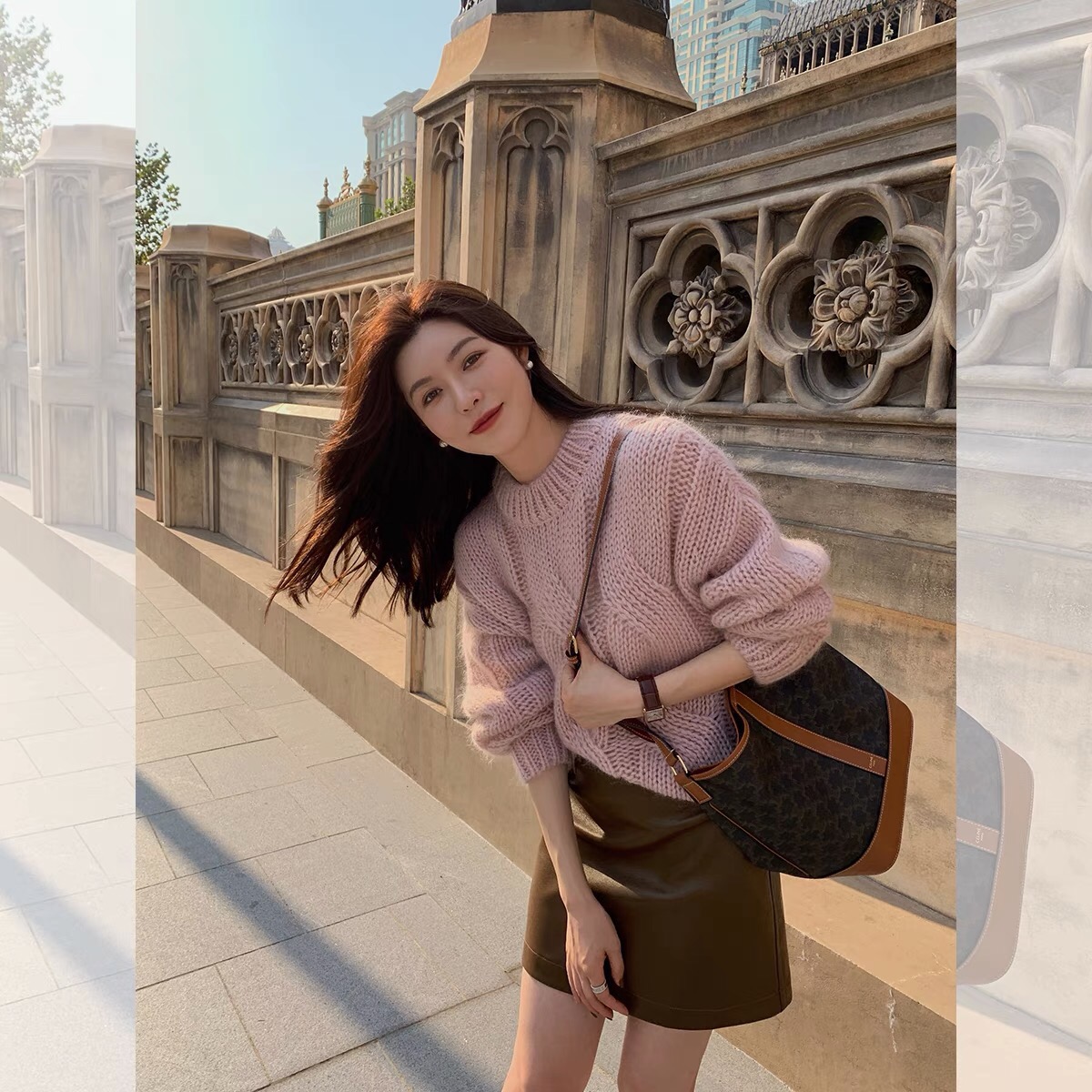 Lazy style twist sweater for women in winter Korean style gentle top long sleeve loose slimming round neck pullover knitted bottoming shirt
