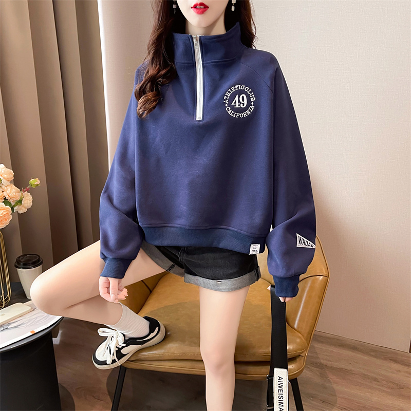 First real shot of pure cotton Chinese cotton composite milk silk thin hooded sweatshirt for women cartoon age reduction 2023 spring and autumn new style