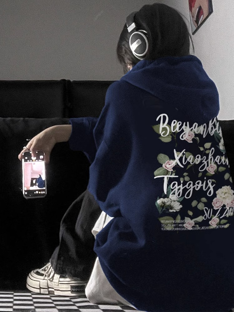 Anti-cotton Chinese cotton composite milk silk 300g/silver fox velvet 400g hooded sweatshirt for women