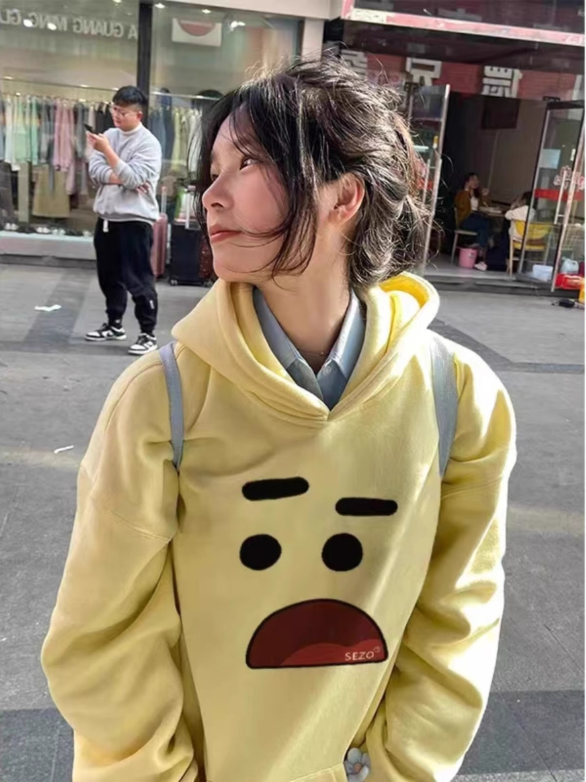 防棉華棉複合牛奶絲300克/銀狐絨400克連帽衛衣女