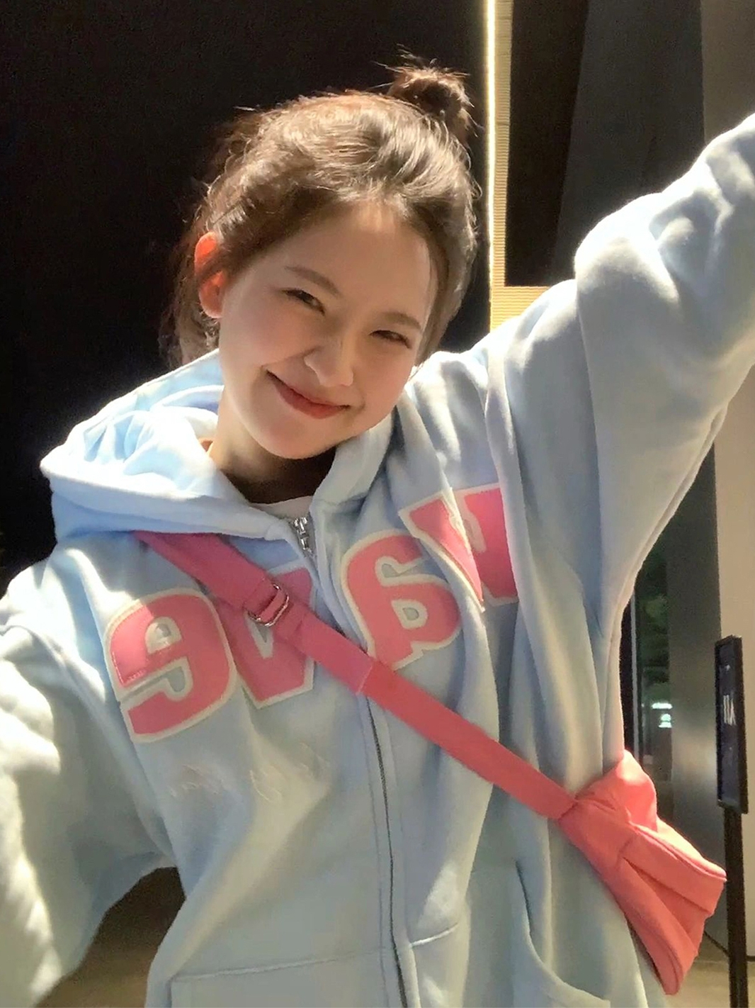 後包領雙層帽不起球配棉螺口 仿棉華棉複合310剋薄款衛衣女刺繡