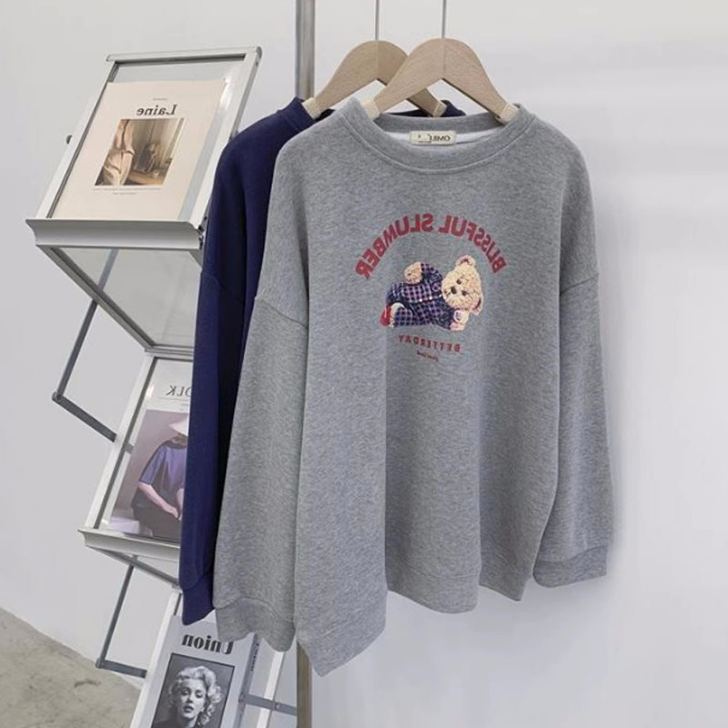 Official Photo Autumn Thin Sweatshirt Women's Large Size Back Collar Shoulder Line M-XXXL