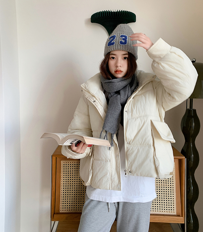 實拍韓版麵包服寬鬆加厚外套2023大碼女裝羽絨棉服女短款冬季棉衣