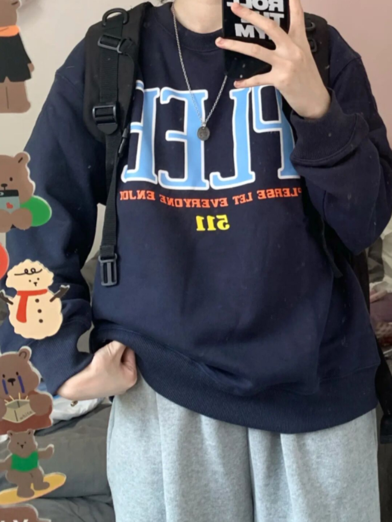 Official photo plus velvet 250g / David's round neck autumn and winter sweatshirt for women plus velvet