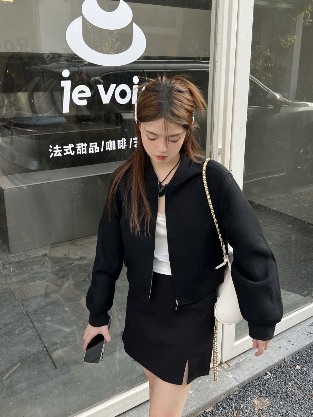 實拍三標齊小香風復古拉鏈圓領外套