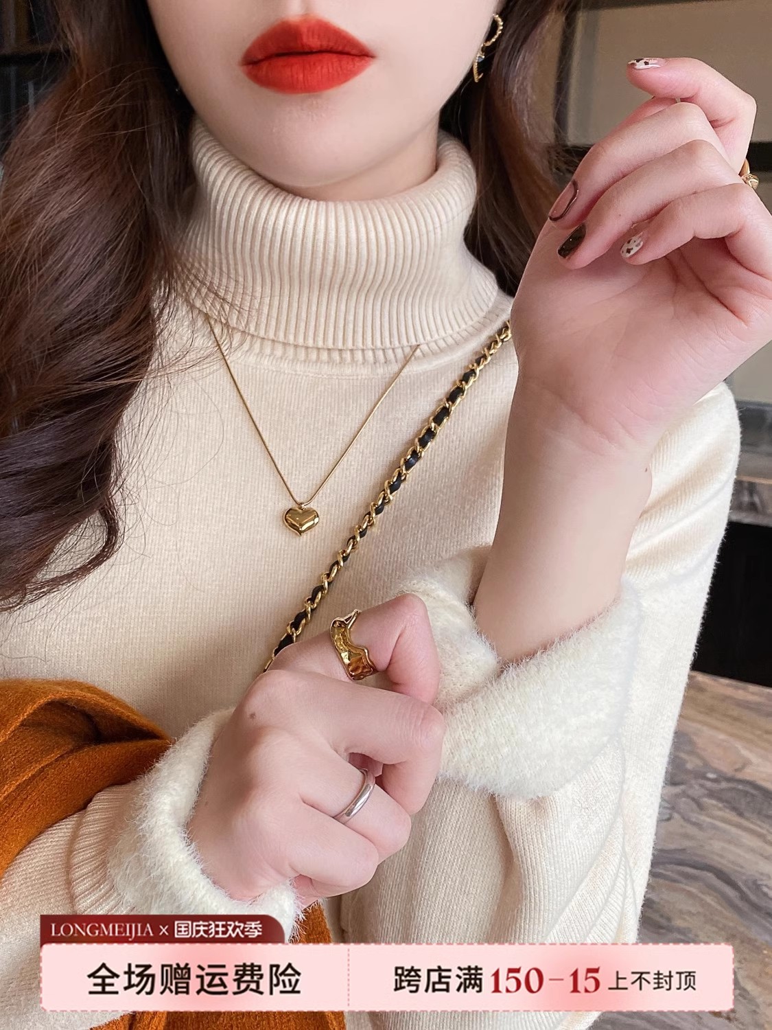 Women's winter 2023 new velvet thickened sweater turtleneck bottoming shirt with autumn and winter warm clothes and stylish top