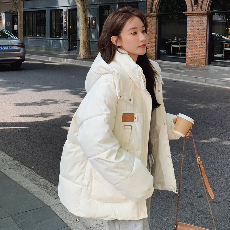 實拍羽絨棉衣棉服女冬季2023新款工裝厚外套oversize麵包服棉襖