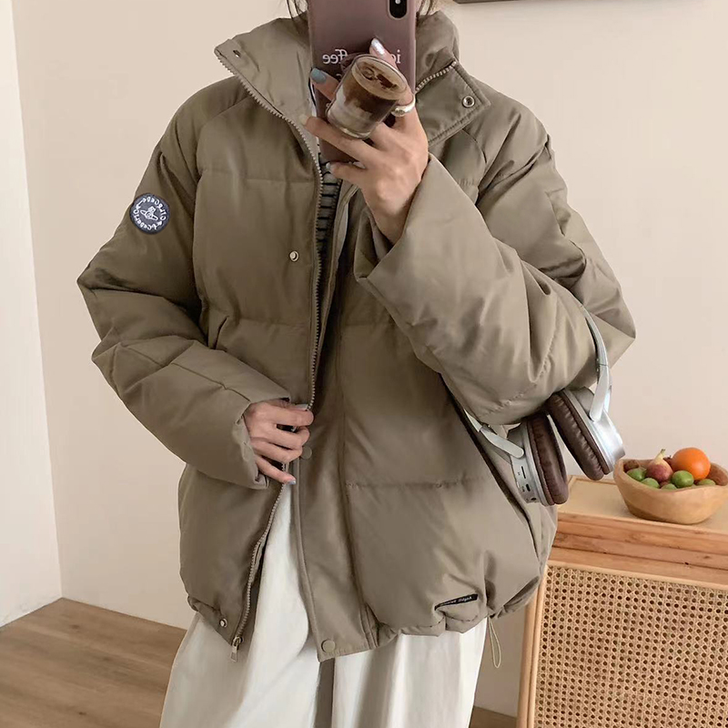 Real shot of women's cotton coat, Korean style short bread coat, small person, large size, Hong Kong style loose down jacket, student fat MM