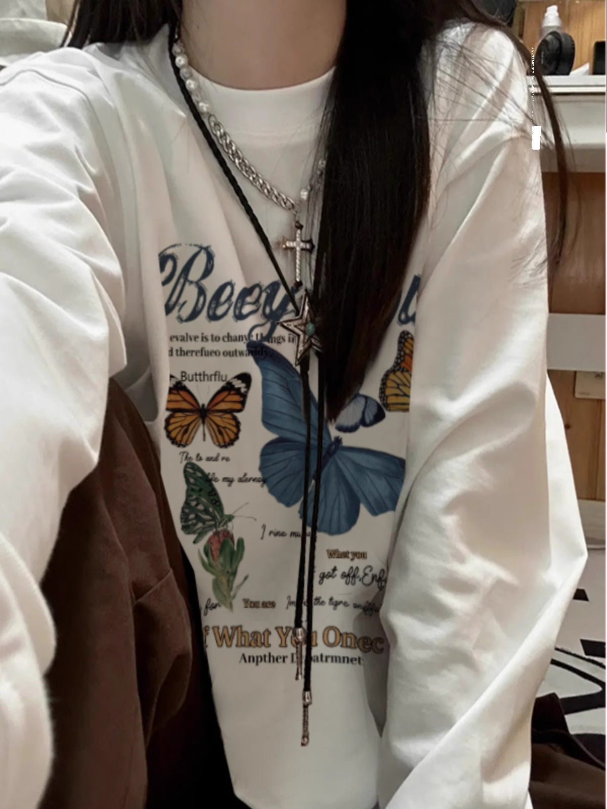 防棉華棉複合牛奶絲300克/銀狐絨400克圓領衛衣女