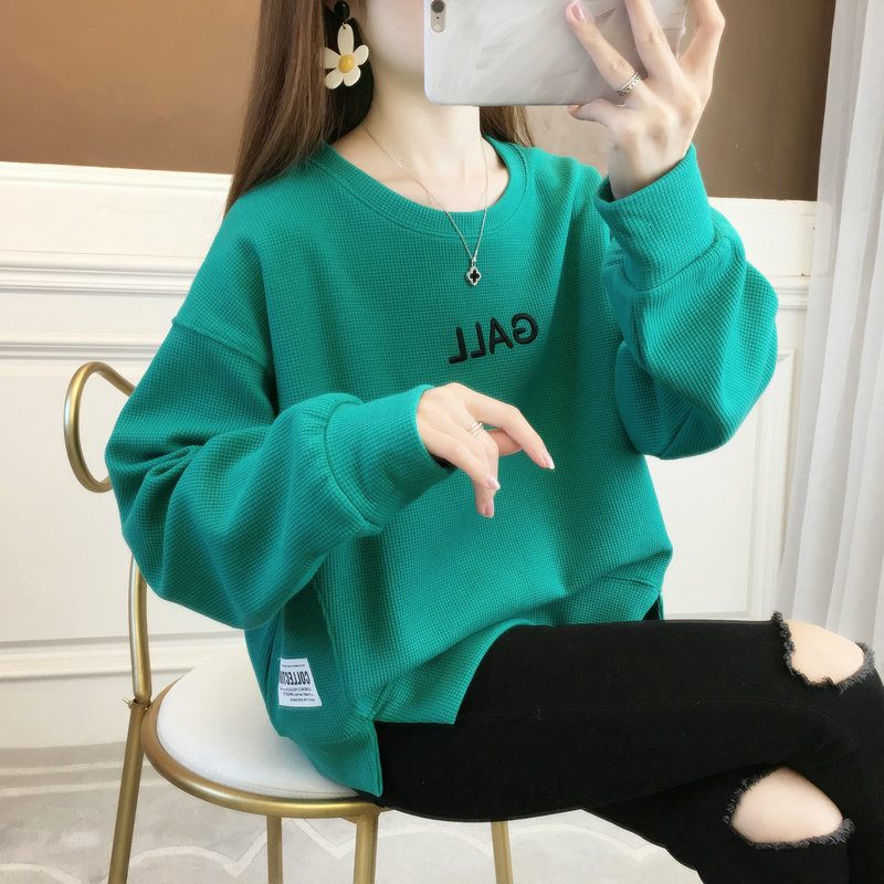 首發實拍華夫格複合400克 加絨加厚衛衣女