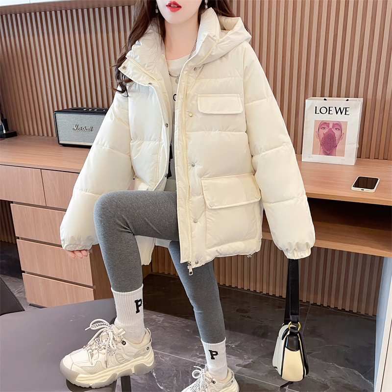 首發實拍棉服女2023新款韓版中長學生棉衣寬鬆加厚棉襖外套