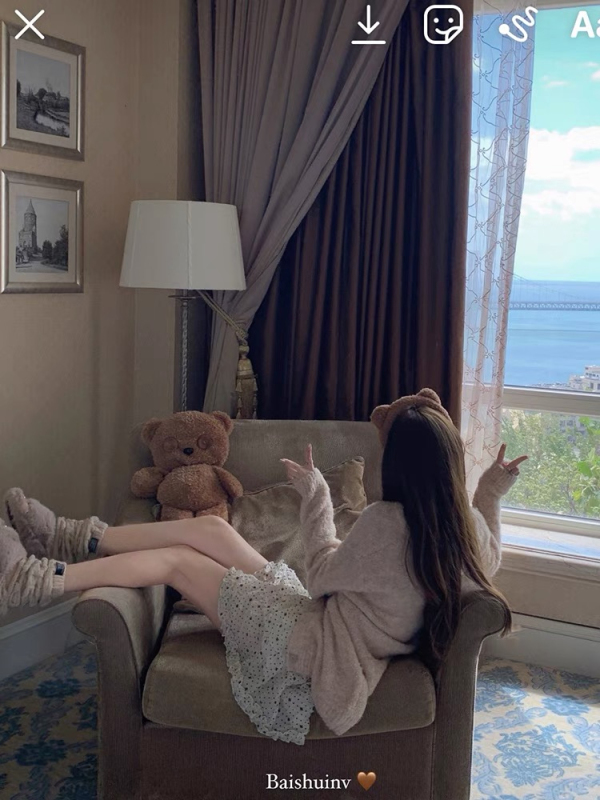 白水女歐尼吶～開衫軟糯毛衣秋冬溫柔風加厚寬鬆圓領長袖外套