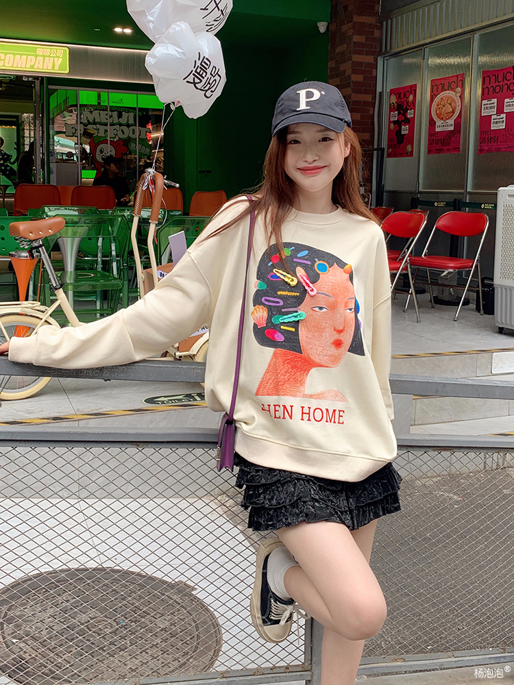 2023年新款寬鬆學生裝 秋裝薄款衛衣女大碼 後包領 拉肩線 M-XXXL