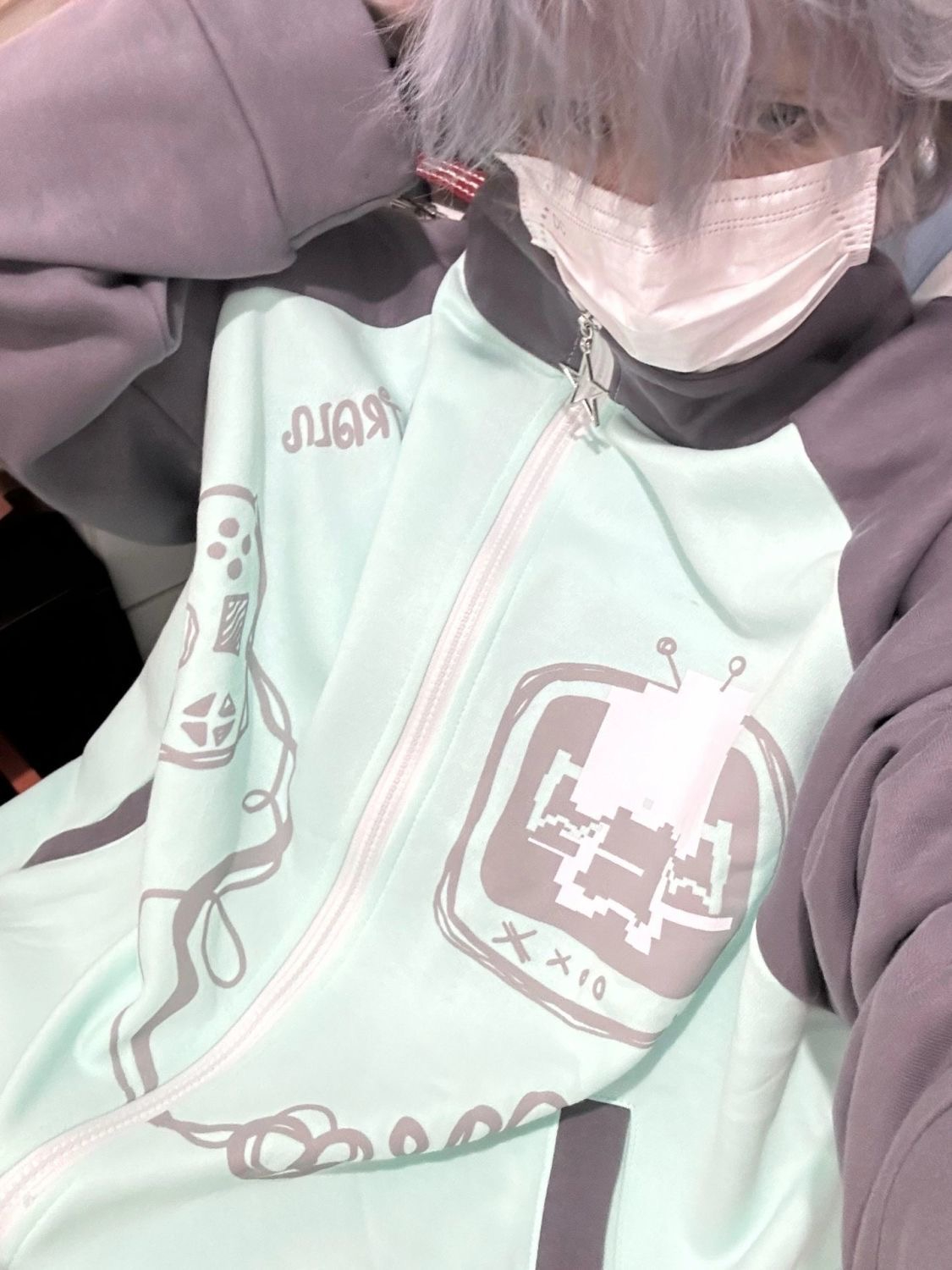 包肩領 對圖色 原版做工 印花  華棉薄款/加絨款