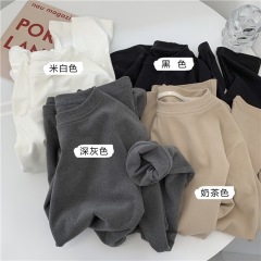 De Rong crew neck base shirt women's 2023 spring, autumn and winter new solid color slim-fit figure-flattering long-sleeved versatile top