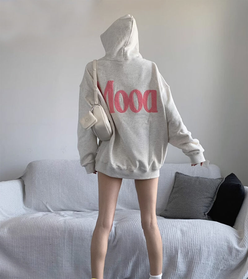 後包領雙層帽不起球配棉螺口 仿棉華棉複合310剋薄款衛衣女毛巾繡